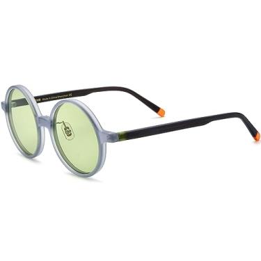 Imagem de HEPIDEM Óculos de sol vintage retrô redondos polarizados acetato para homens com proteção UV UV400, 9265 Cinza e verde, 50-18-150