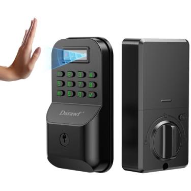 Imagem de Fechadura de porta de entrada sem chave, teclado com código e reconhecimento de veias da palma da mão, fechadura eletrônica frontal inteligente, fechadura biométrica digital Bluetooth, trava