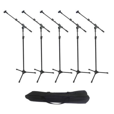 Imagem de Kit 5 Suporte,Tripé Girafa,Pedestal P/Microfone Sem Fio,Bag