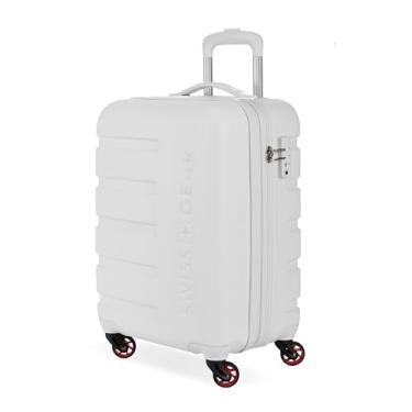 Imagem de SwissGear 7366 Mala Rígida Expansível com Rodas Giratórias, Branco, Carry-On 18-Inch, 7366 Bagagem expansível rígida com rodas giratórias