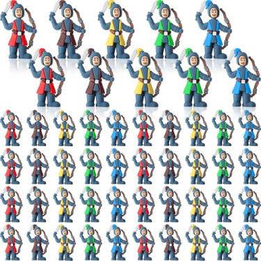 Imagem de Viozakanry 50Pcs Mini Knight Figures Bulk Small Knight Action Figurines Medieval Castle Soldier Tiny Toy Statues for Party Favors Gift Bag Filler Hide and Seek Props Book Desk Office Cake Decoration