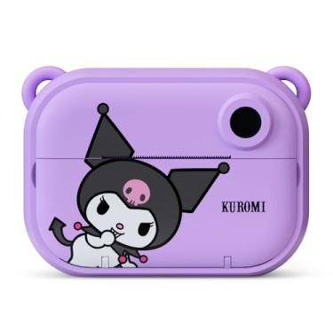Imagem de Câmera digital e filmadora infantil Kuromi com impressão instantânea com câmera selfie da Kidamento, Scavenger Hunt Momento Book, cartão de memória de 32 GB - Modelo P Kuromi