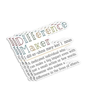 Imagem de (3 peças) Adesivo de definição de criador de diferenças significativo frases inspiradoras decalques de vinil motivacionais para Tumbler Laptop Kindle Phone garrafas de água livros - 7 x 7 cm