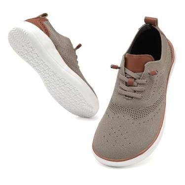Imagem de CFVKPT Sapato social masculino Barefoot bico largo Zero Drop Oxfords tênis casual de negócios tamanho 36-44, Cáqui - 3, 13 Wide