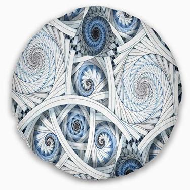 Imagem de Design espiral branco com arte fractal azul sala de estar, sofá, almofada + capa de almofada impressa em ambos os lados 40 cm