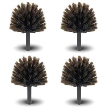 Imagem de Pacote com 4 espanadores de canto, cabeça de espanador de teia de aranha Webster, serve para postes roscados padrão de 1,9 cm, escova de remoção de teia de aranha, para tetos, molduras, ventilações de