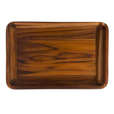 Imagem de Gamela Bandeja Retangular Madeira Teca 47,5x31,5 Petisco Churrasco Fru