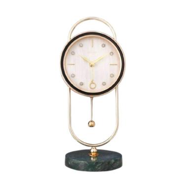 Imagem de Relógio De Mesa Redondo Madre Perola Base Redonda Mármore