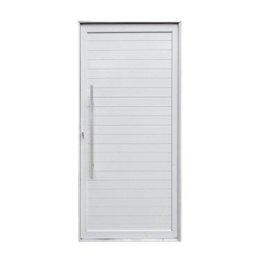 Imagem de Porta Pivotante Lambri Liso e Puxador Cromado de 86cm Magnum Branco