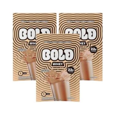 Imagem de Kit 3 Whey Sache 22G Concentrado Milkshake Baunilha 30G Bold