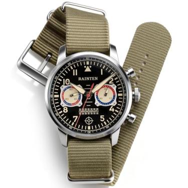 Imagem de RAINTEN Relógios masculinos com cronógrafo R9031 R9032, Verde + preto