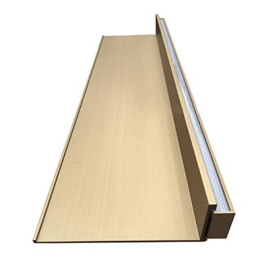 Imagem de Prateleira flutuante embutida luz branca LED, prateleiras de parede, prateleiras criativas de liga de alumínio para prateleira de plantas ou estante de livros, prateleira de armazenamento de parede