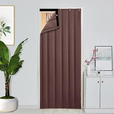 Imagem de Cortina de porta com isolamento térmico insonorizado, manta de proteção contra o frio à prova de vento para porta de algodão grosso de inverno, painel opaco para tela de pátio, tecido Oxfo