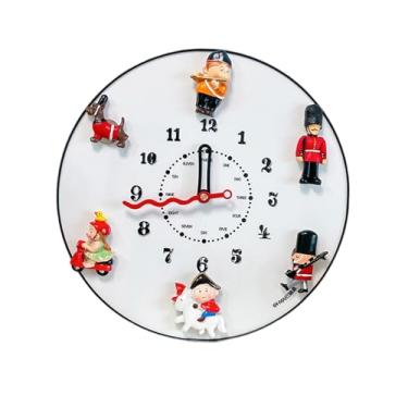 Imagem de Ｂｅｓｇａ Relógio de Parede Decorativo Redondo com 7 Peças, Analógico, Movimento Silencioso, com Geladeira, Feito de PP, Adequado para Quarto, Cozinha E Sala de, branco, Tamanho real