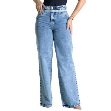 Imagem de Calça Jeans Sawary Wide Leg - 281147 - Azul claro 40, Azul, 40