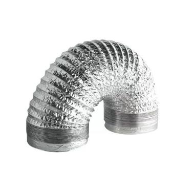 Imagem de Kit 5 Metros Duto Flexível de Alumínio 100mm, 125mm, 150mm Para Ventilação Saida de Ar Coifa Exaustor(100mm)