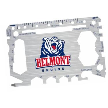 Imagem de Cartão multiferramentas de bolso 46 em 1 da Belmont University com régua em polegadas – Ferramenta de carteira EDC de sobrevivência com chaves de fenda, chaves, abridor de garrafa e lata, cortador de