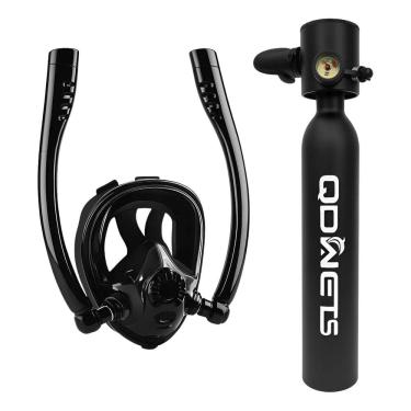Imagem de Mascara de Mergulho Cilindro Oxigenio Oculos Snorkel Seco Manometro Nataçao Full Face