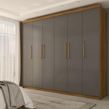 Imagem de Guarda-Roupa Casal Florada 6 Portas 6 Gavetas Natural/Champanhe - Panorama Móveis