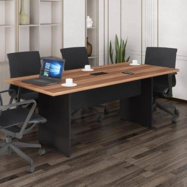 Imagem de Mesa de Escritório Reunião 200cm com Caixa de Tomadas Multimóveis CR25334