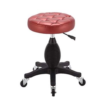 Imagem de WYUYIWH Banqueta redonda com rodinhas para cadeira redonda, hidráulica, ajustável, banco giratório, ajustável, para casamento