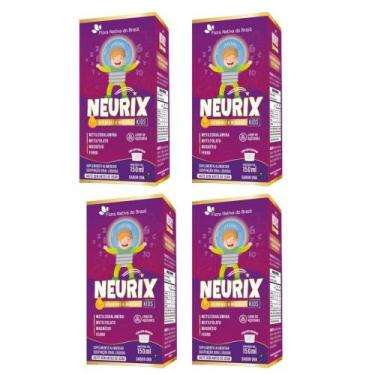 Imagem de Kit 4x Neurix Mg Ferro Metilfolato e B12 4x150ml Uva Flora - Flora Nat