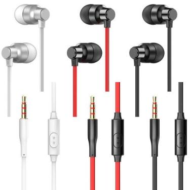 Imagem de Pacote de 3 fones de ouvido Earbuds LyFlux com microfone e controle re