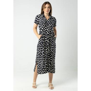 Imagem de Vestido Chemise Pau a Pique Poá Azul Marinho