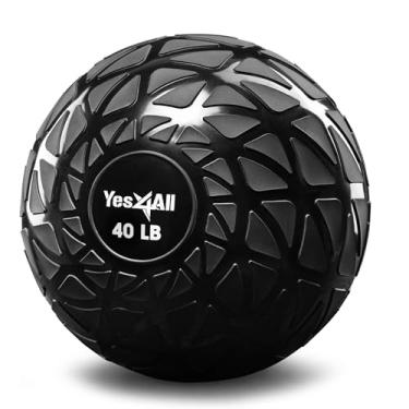 Imagem de Yes4All Bola de exercícios Slam Balls 11 – 18 kg/Slam Medicine Ball/Bola de exercícios sem salto, adequada para Crossfit e treinamento de força (preto) – 18 kg