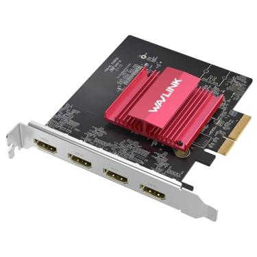 Imagem de WAVLINK Placa de monitores 4K PCIE 4 HDMI, adaptador PCIE para HDMI suporta extensão de saída de 4 monitores para Windows 11/10 e Ubuntu com DisplayLink DL7400 (GPU não jogador)