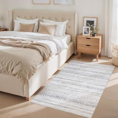 Imagem de Tapete de sala de estar 7,5 x 12 cm: Tapetes macios laváveis à máquina boho marroquinos para quarto embaixo da mesa de jantar - Tapete de piso interno neutro antiderrapante para decoração de