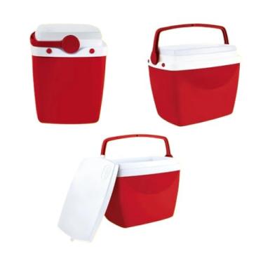 Imagem de Caixa Térmica Cooler 18 Litros Suporta 24 Latas - Mor Verão Praia Piscina Lazer(Vermelha)