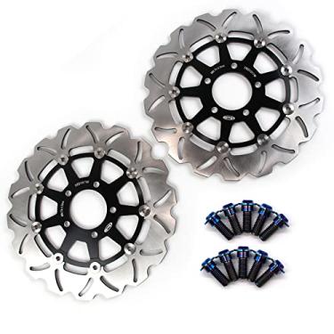 Imagem de Arashi Discos de freio dianteiro Rotores com parafusos de montagem para Suzuki DL650 V-STROM 650 2004-2006, DL1000 VSTROM 1000 2002-2010, SV1000 2003-2007, SV1000S 03-07, acessórios de motocicleta