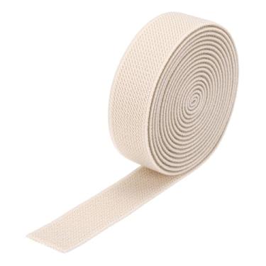 Imagem de Generic Banda elástica larga de sarja dupla face 2 cm plana 2 jardas carretel elástico de malha elástica resistente bege para costura, cintura
