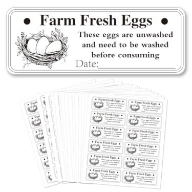 Imagem de 15 folhas, 180 peças, etiquetas de ovos frescos não lavados, adesivos autoadesivos de embalagem de ovos de fazenda para ovos frescos para embalagem de ovos de galinha