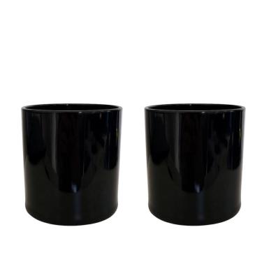 Imagem de Kit 2 Copos De Vidro Whisky Preto 230 Ml