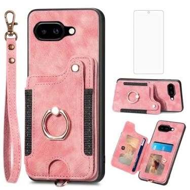 Imagem de Asuwish Capa de telefone para Google Pixel 9A capa carteira com protetor de tela de vidro temperado e alça de pulso RFID suporte para cartão de crédito anel acessórios para celular Pixel9A A9 5G