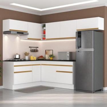 Imagem de Cozinha Completa De Canto Com Rodapé Multimóveis Branca - MULTIMOVEIS