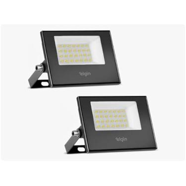 Imagem de Combo 2 Refletores LED 30W Holofote Bivolt Branco Frio IP66 SMD à Prova D'Água Luz Alta Potência Fachadas Jardins Piscinas Eventos Iluminação Moderna Eficiente