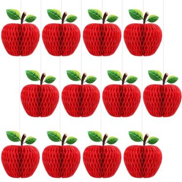 Imagem de Eersida 12 peças de centro de mesa de papel de colmeia de ação de graças decoração de outono papel de seda de favo de mel centro de mesa para decoração de árvore de outono enfeites de decoração de