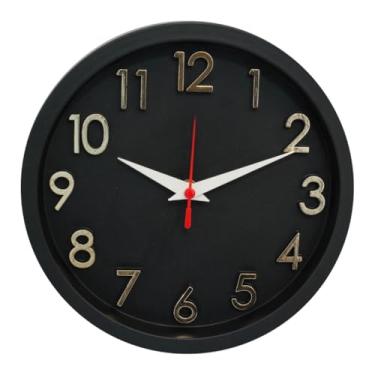 Imagem de Relógio de Parede 3D Moderno Dourado e Preto – Design Decorativo para Sala, Escritório e Cozinha com Mecanismo Silencioso