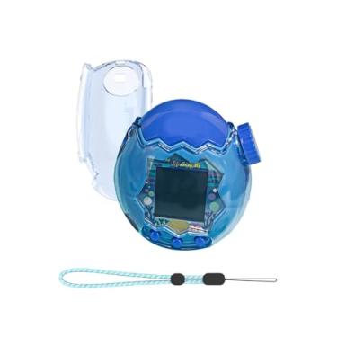 Imagem de for Tamagotchi Connection Case Cover,WUNIAK Design Kid Friendly PC Protective Portable Scratch Shock Resistant Shell with Lanyard for Tamagotchi,Transparent Blue.