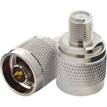 Imagem de 1 conector N macho para F fêmea tv Adaptador Para usar cabo padrão tv em antena rural repetidor