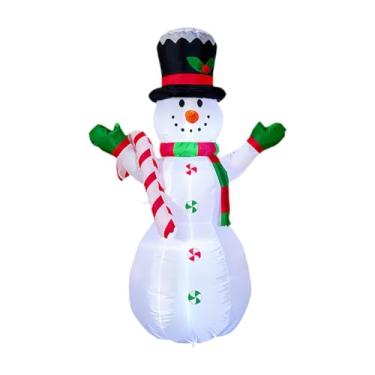 Imagem de predolo Boneco de Neve Inflável de 1,20 m para Decoração de Natal, Estátua Inflável para Jardim com Luzes LED Embutidas