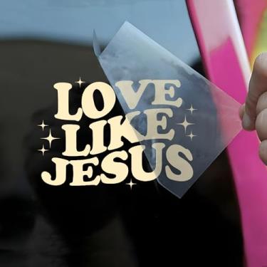 Imagem de Adesivo de carro Love Like Jesus Funny Christian Religious, Bible Verse, Faith, Scripture Car Windows Trucks Accessories Affirmations Vinyl Waterproof 15 cm adesivo de para-choque presente para amigo