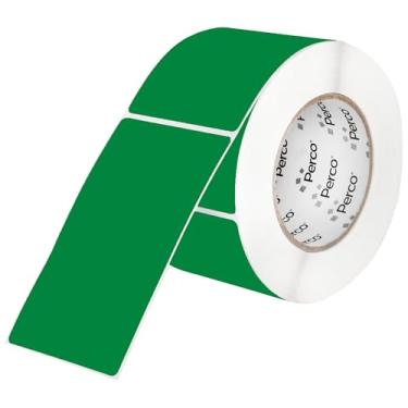 Imagem de Perco Etiquetas adesivas perfuradas verdes de 7 x 12 cm — 150 adesivos por rolo — com adesivo permanente para gerenciamento de inventário, codificação de cores, caixas de mudança, varejo, organização