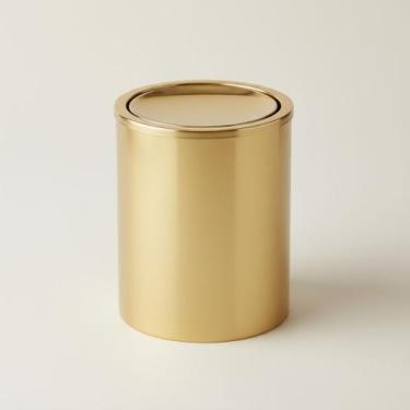 Imagem de Lixeira p/ banheiro Tampa Giratória Latão Dourada 19x25alt - LOJASARAH