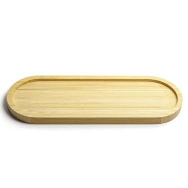Imagem de Travessa de Bambu 33x12cm Petisqueira Bandeja Oval Multiuso UZ para Se