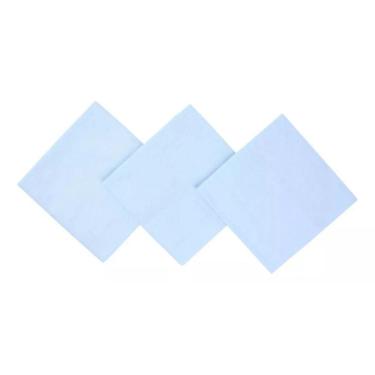 Imagem de Kit Cueiro Incomfral Bercinho Com 03 Peças Branco 50x80cm Azul