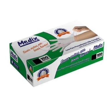 Imagem de Luva latex procedimento sem pó tamanho p 100 unidades medix